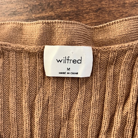 Aritzia Wilfred Manila wool cardigan size medium minimalist V-neck - Picture 3 of 6
